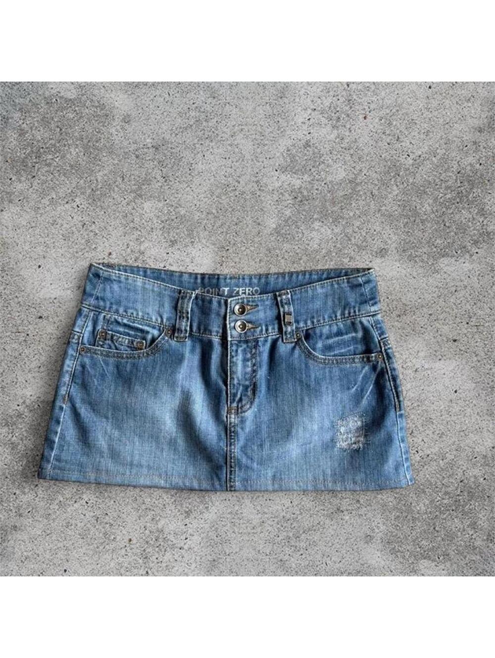 Point zero mini denim skirt